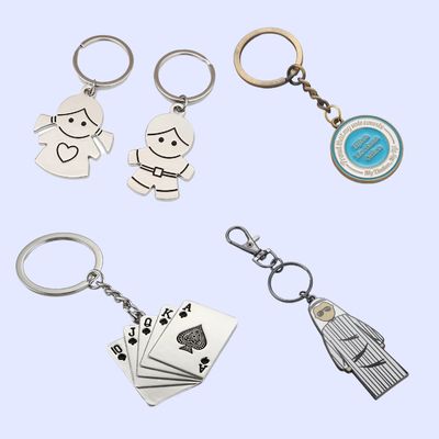 Wholesale Customized Design Tourist Souvenir Enamel Key Chain Playing Cards Kids Letter Shape Metal Keychain