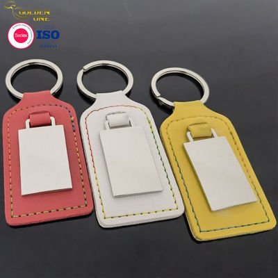 China Wholesale Car Keyring Custom Logo Creative Pattern Pu Leather Personalized engravable Keychains