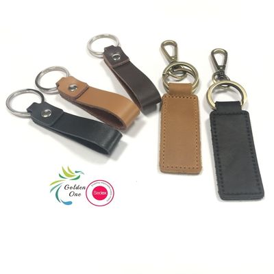 China Wholesale Car Keyring Custom Logo Creative Pattern Pu Leather Personalized engravable Keychains