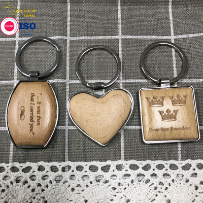 Engraved Name Wooden Keychain , Blank Embossed Wooden House Keychain