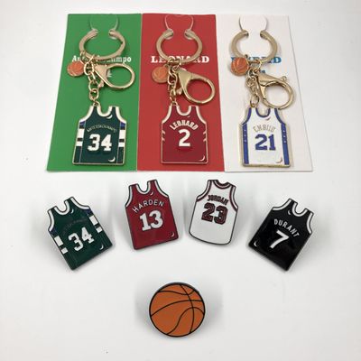 Number 24 Basketball Jersey KeyChain Custom Metal Vest Shape Personalised Keychain