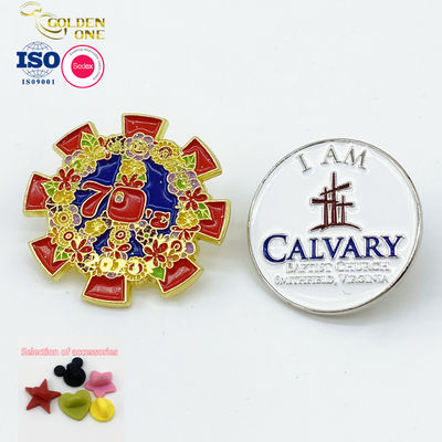 Wholesale Business Custom Logo Company Promotional 3D Souvenir Hat Suit Coat Tie Brooch Long Needle Lapel Pin