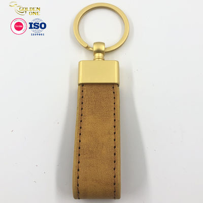 Metal Laser Engraving Key Chain ,  Genuine PU Leather Blank Key Chain