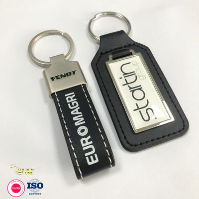 High Quality Custom Logo Laser Color Printing Key ring Luxury Pu Leather promotional keychains for souvenir