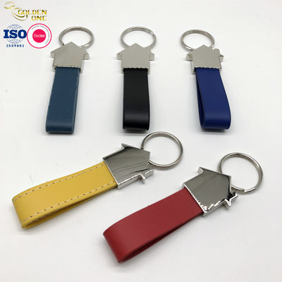 High Quality Custom Logo Laser Color Printing Key ring Luxury Pu Leather promotional keychains for souvenir