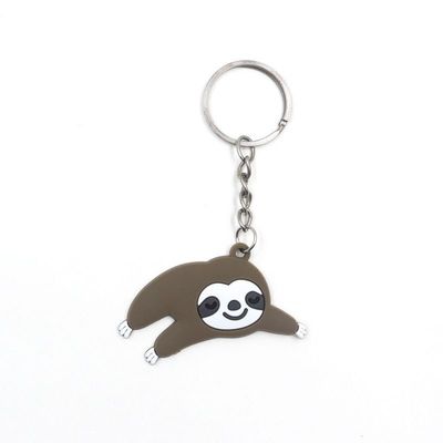 Hot Sale Product Custom LoGO 2D Animal Shape Bear Silicone Key Ring Rubber Pvc Keychain For Girl