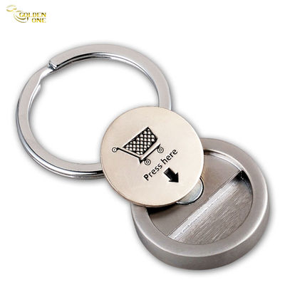 Clear Personalised Trolley Keyring , Zinc Alloy Custom Trolley Token Key Ring