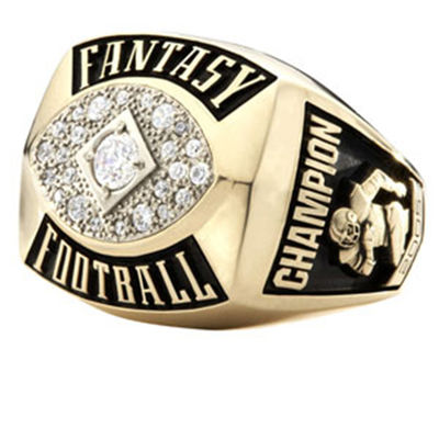 Soft Enamel Sports Championship Rings Custom Made Shiny Gold Plated