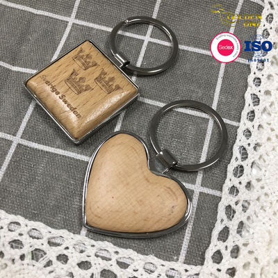 Engraved Name Wooden Keychain , Blank Embossed Wooden House Keychain