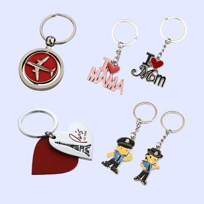 Wholesale Customized Design Tourist Souvenir Enamel Key Chain Playing Cards Kids Letter Shape Metal Keychain