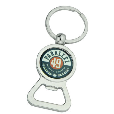 Fabrikant flesopener diy maat logo metaal bier koepel sticker flesopener sleutelhanger